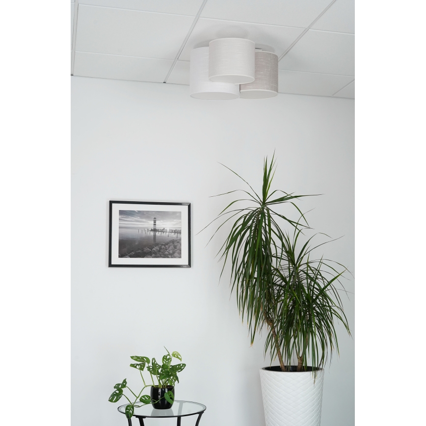Brilagi - Plafón SNAKE 3xE27/15W/230V gris/color crema