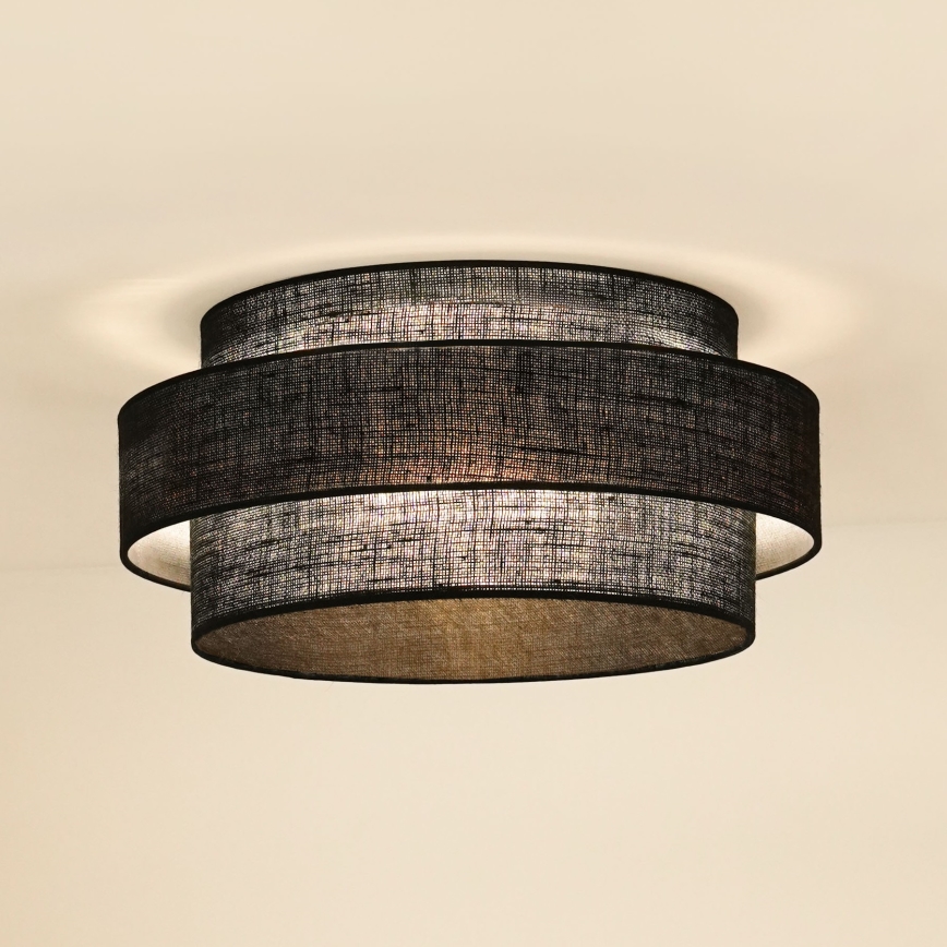 Brilagi - Plafón SPACE YUTE LED/12W/230V diá. 50 cm 3000K/4000K/6400K negro
