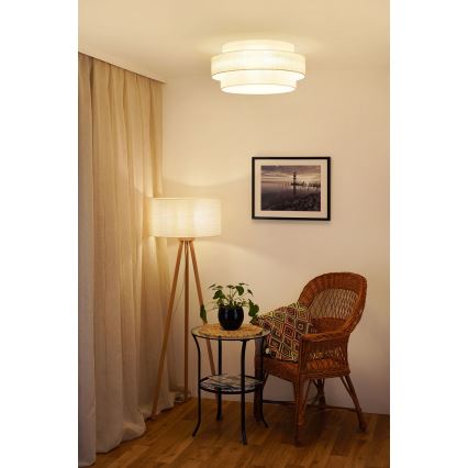 Brilagi - Plafón SPACE YUTE LED/12W/230V diá. 50 cm 3000K/4000K/6400K color crema