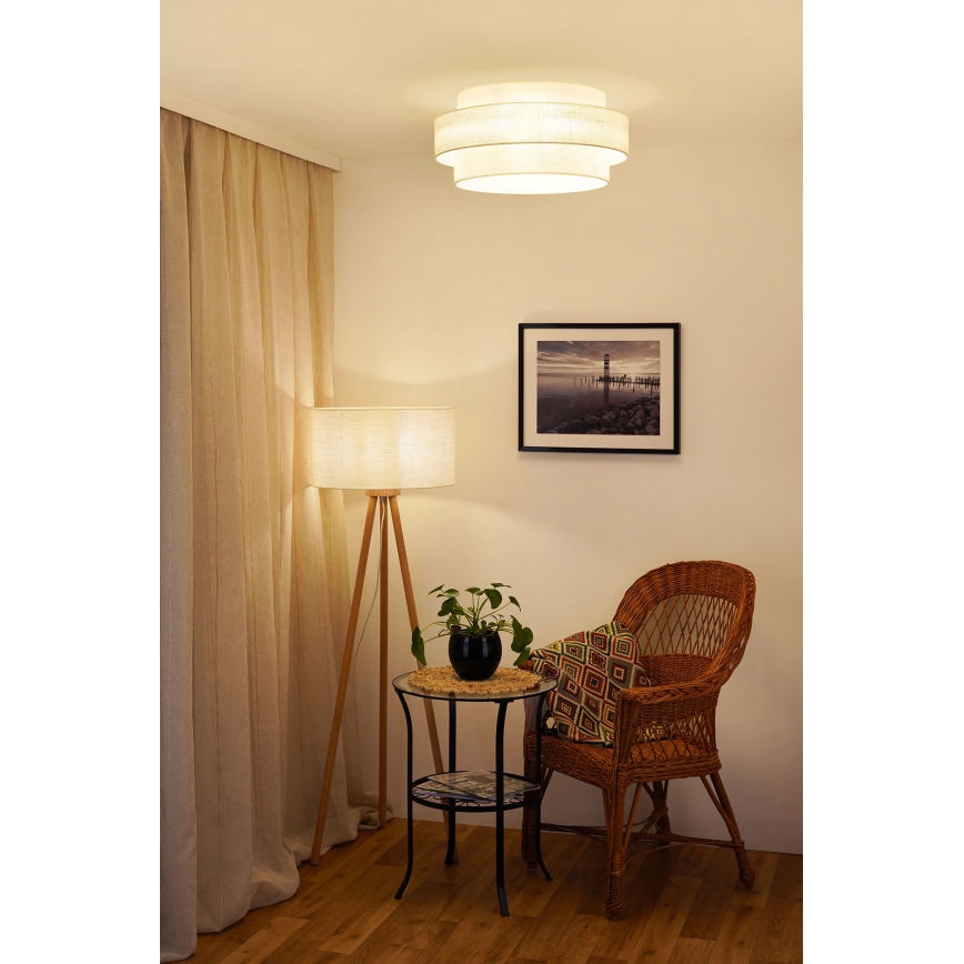 Brilagi - Plafón SPACE YUTE LED/12W/230V diá. 50 cm 3000K/4000K/6400K color crema
