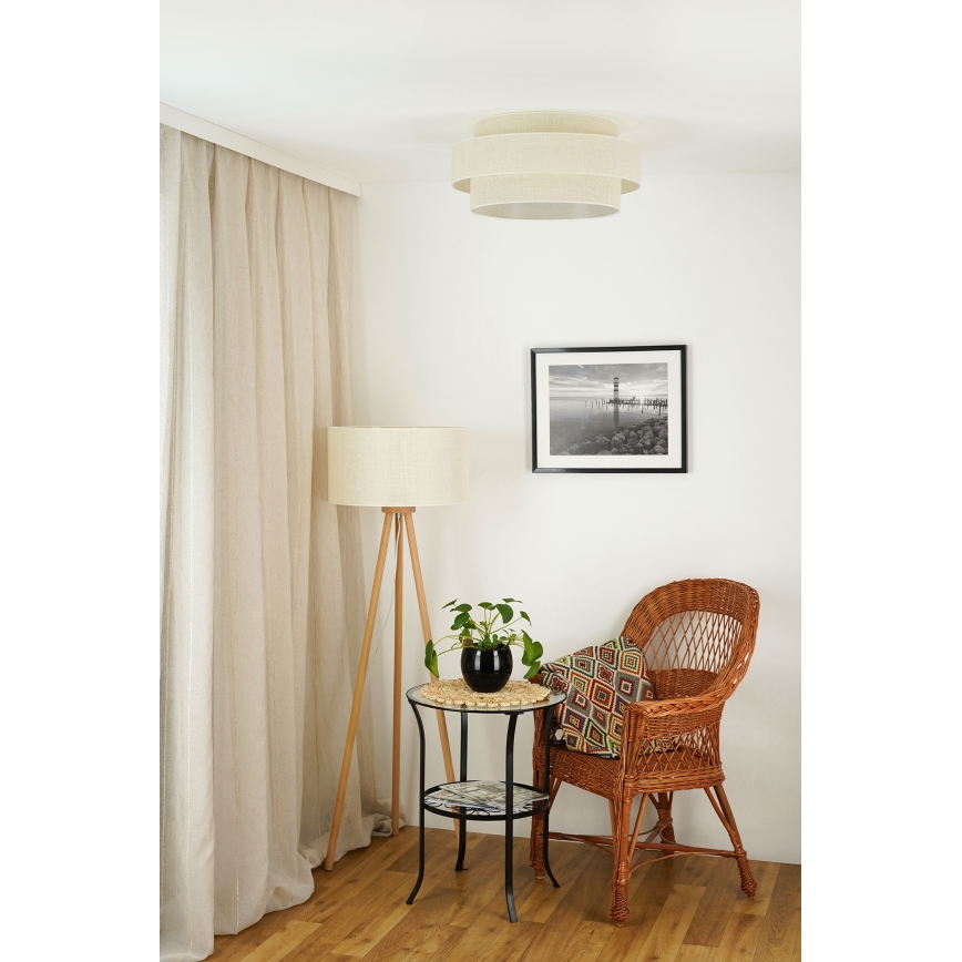 Brilagi - Plafón SPACE YUTE LED/12W/230V diá. 50 cm 3000K/4000K/6400K color crema