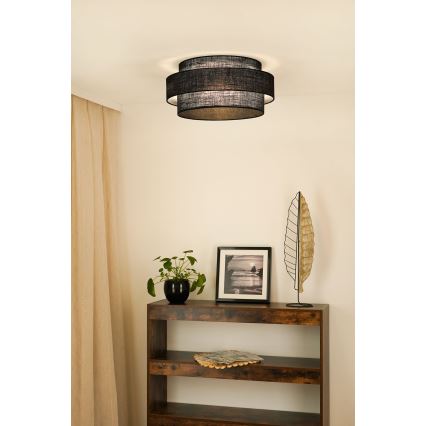 Brilagi - Plafón SPACE YUTE LED/12W/230V diá. 50 cm 3000K/4000K/6400K negro