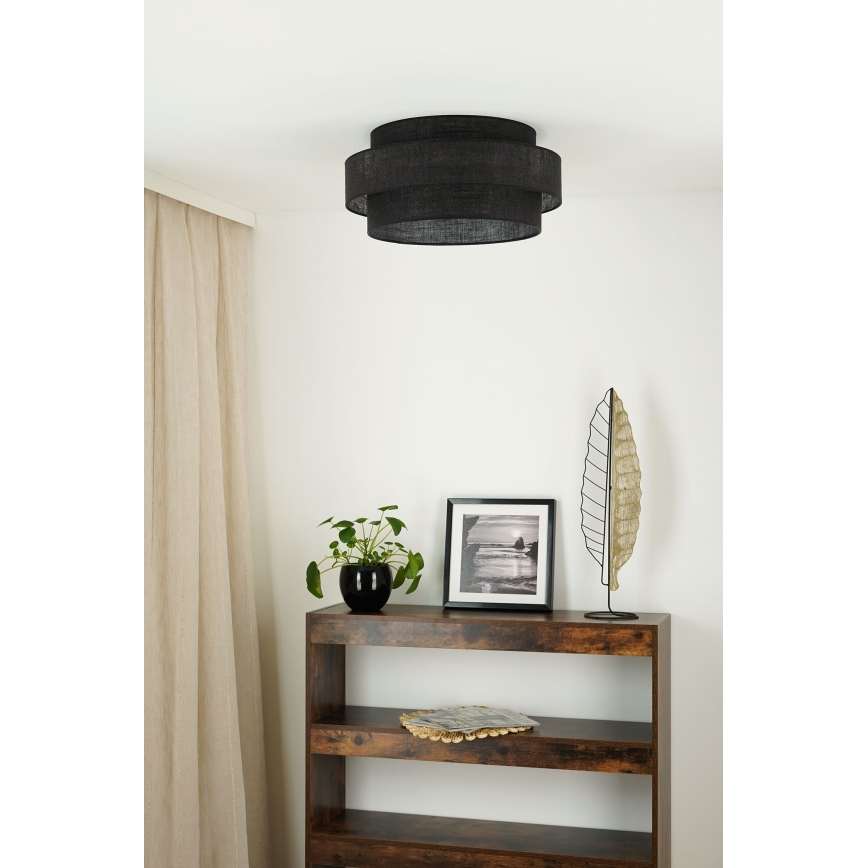 Brilagi - Plafón SPACE YUTE LED/12W/230V diá. 50 cm 3000K/4000K/6400K negro