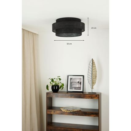 Brilagi - Plafón SPACE YUTE LED/12W/230V diá. 50 cm 3000K/4000K/6400K negro