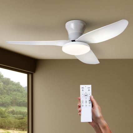 Brilagi - Ventilador de techo LED regulable LED/30W/230V 3000-6500K blanco + control remoto