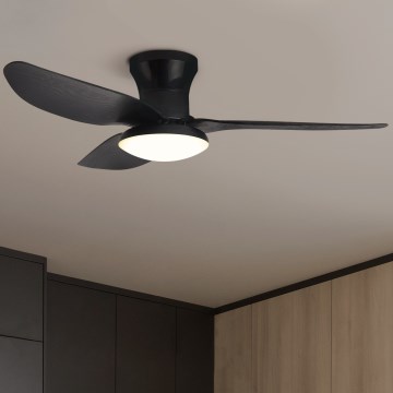 Brilagi - Ventilador de techo LED regulable LED/30W/230V 3000-6500K negro + control remoto