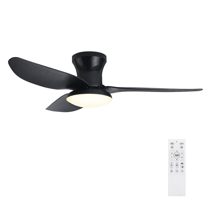 Brilagi - Ventilador de techo LED regulable LED/30W/230V 3000-6500K negro + control remoto