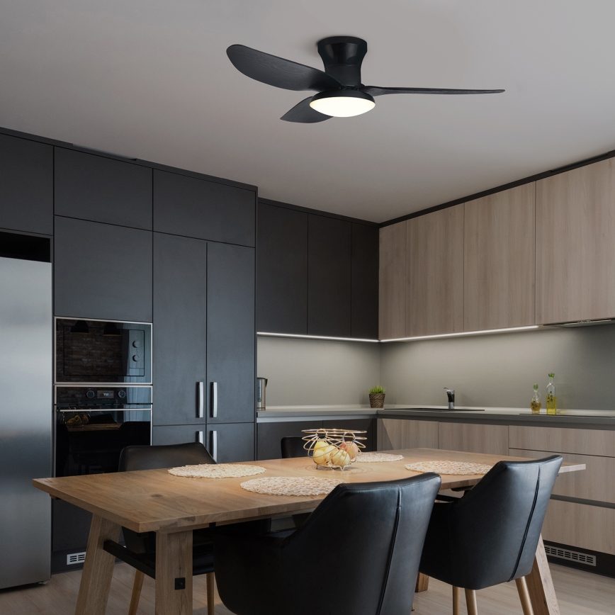Brilagi - Ventilador de techo LED regulable LED/30W/230V 3000-6500K negro + control remoto