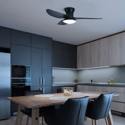 Brilagi - Ventilador de techo LED regulable LED/30W/230V 3000-6500K negro + control remoto