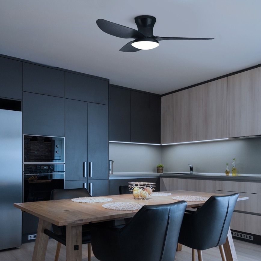Brilagi - Ventilador de techo LED regulable LED/30W/230V 3000-6500K negro + control remoto