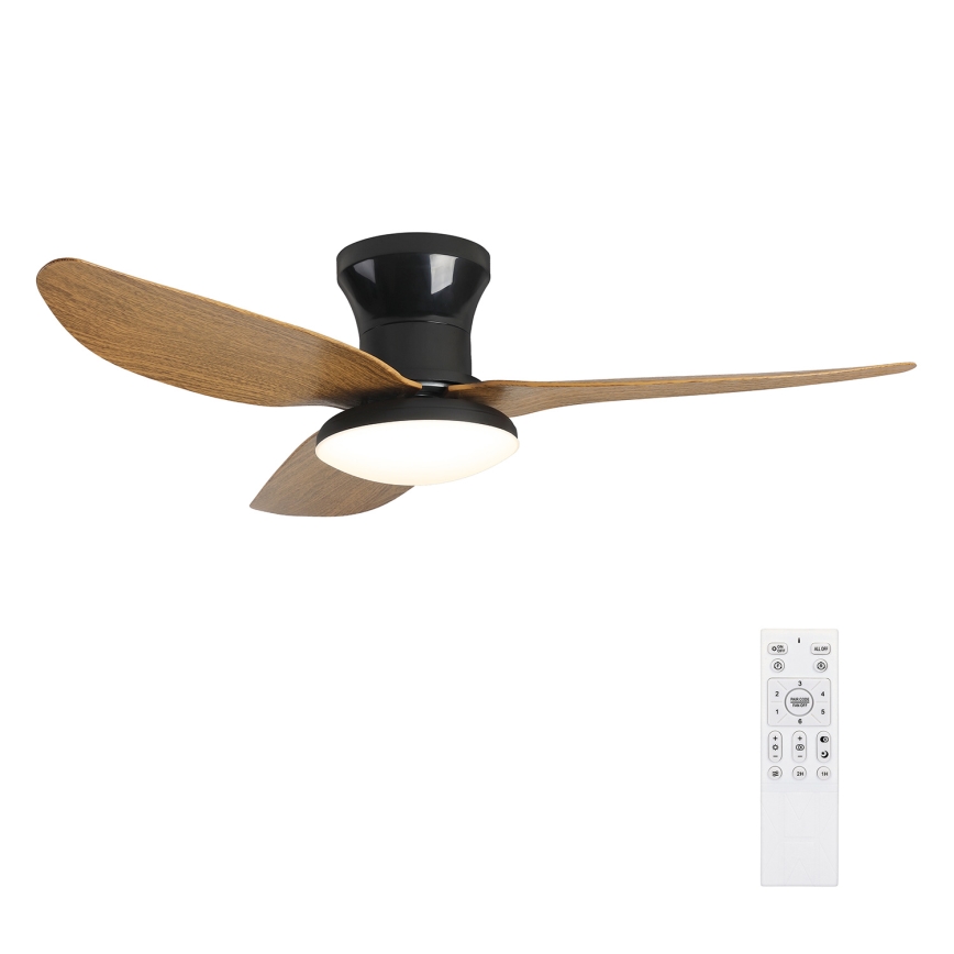 Brilagi - Ventilador de techo LED regulable LED/30W/230V 3000-6500K negro/marrón + control remoto