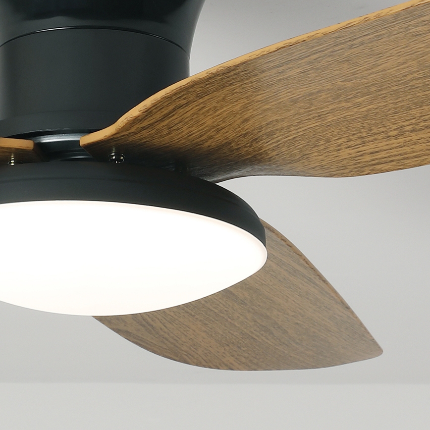 Brilagi - Ventilador de techo LED regulable LED/30W/230V 3000-6500K negro/marrón + control remoto