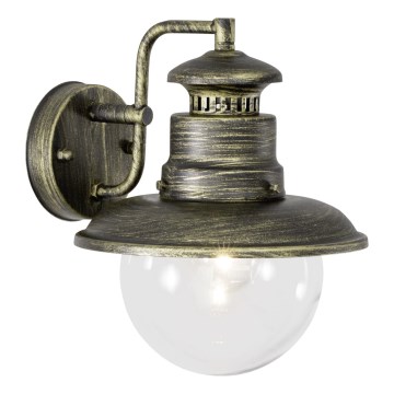 Brilliant - Aplique de exterior ARTU 1xE27/60W/230V IP44 pátina/dorado