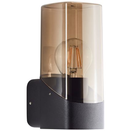 Brilliant - Aplique de exterior MINOU 1xE27/10W/230V IP44 negro/ahumado
