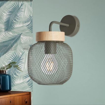 Brilliant - Aplique GIADA 1xE27/40W/230V verde - FSC Certificado