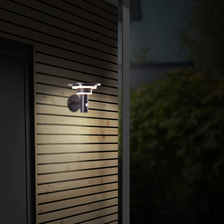 Brilliant - Aplique LED solar con sensor GARVINA LED/3W/3,7V IP44 negro
