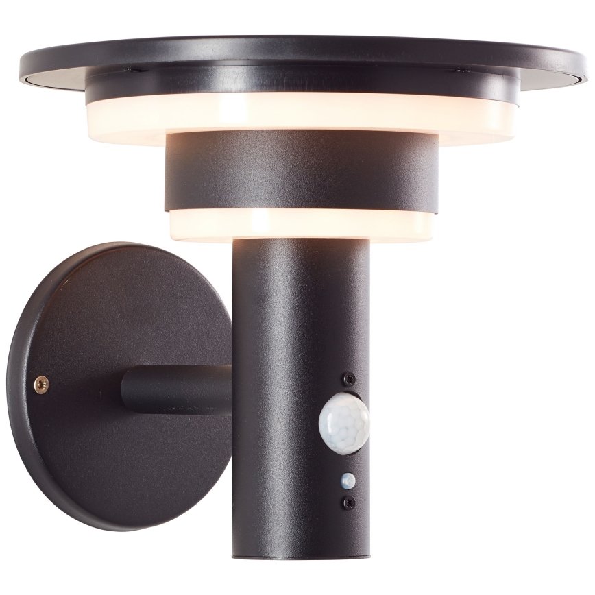 Brilliant - Aplique LED solar con sensor GARVINA LED/3W/3,7V IP44 negro