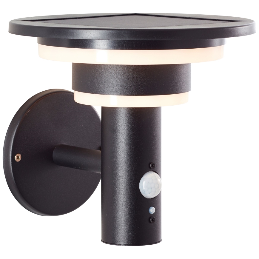 Brilliant - Aplique LED solar con sensor GARVINA LED/3W/3,7V IP44 negro