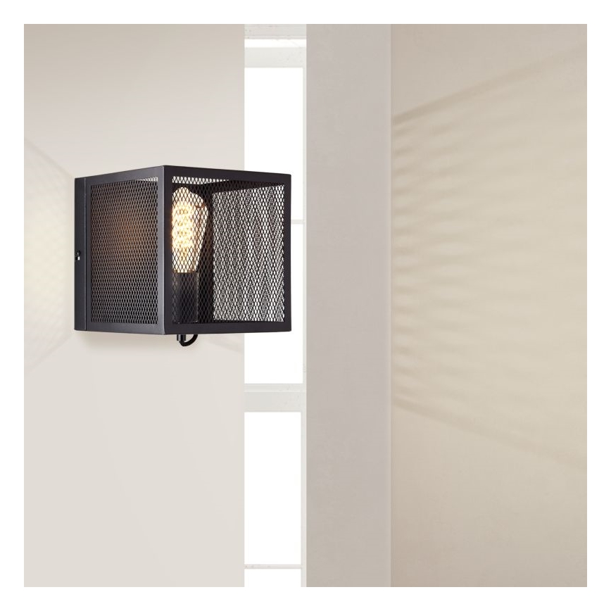 Brilliant - Aplique MAZE 1xE27/40W/230V negro