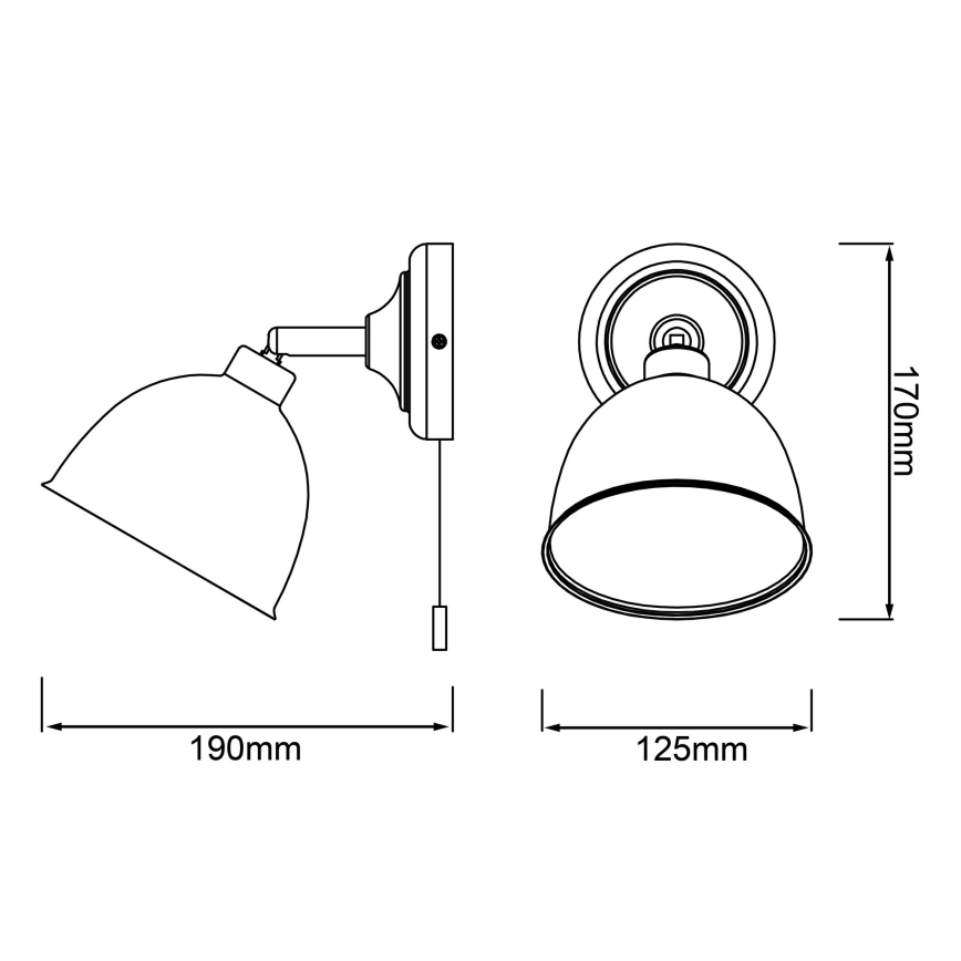 Brilliant - Foco de pared TELIO 1xE14/28W/230V gris