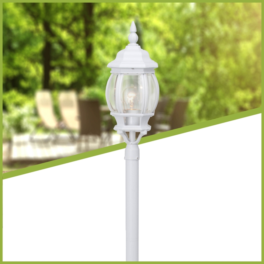 Brilliant - Lámpara de exterior ISTRIA 1xE27/60W/230V 112 cm IP23 blanco