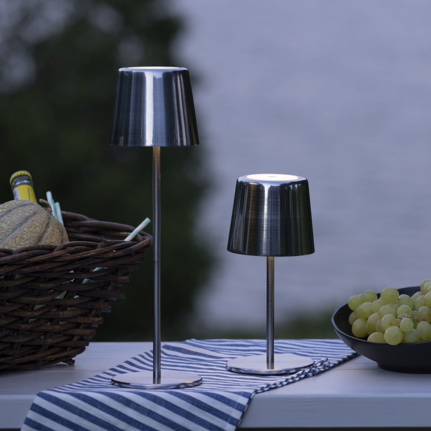 Brilliant - Lámpara LED de exterior táctil regulable XAANA LED/4W/5V 3000/4000/6500K IP44 cromo brillante