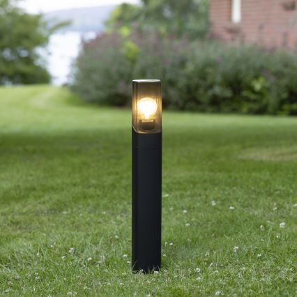 Brilliant - Lámpara de exterior MINOU 1xE27/10W/230V 60 cm IP44 negro/ahumado