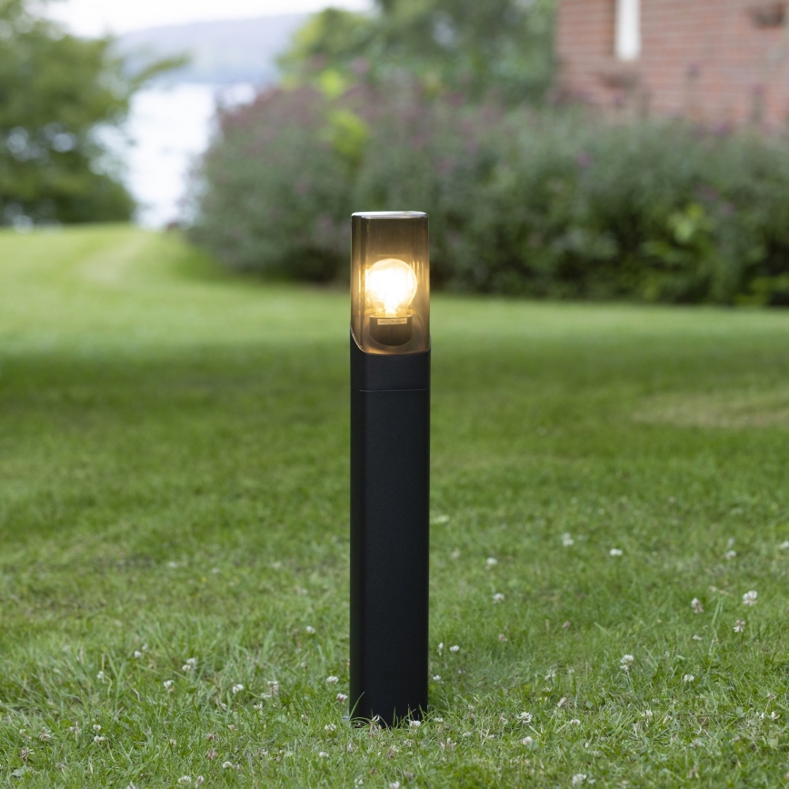 Brilliant - Lámpara de exterior MINOU 1xE27/10W/230V 60 cm IP44 negro/ahumado