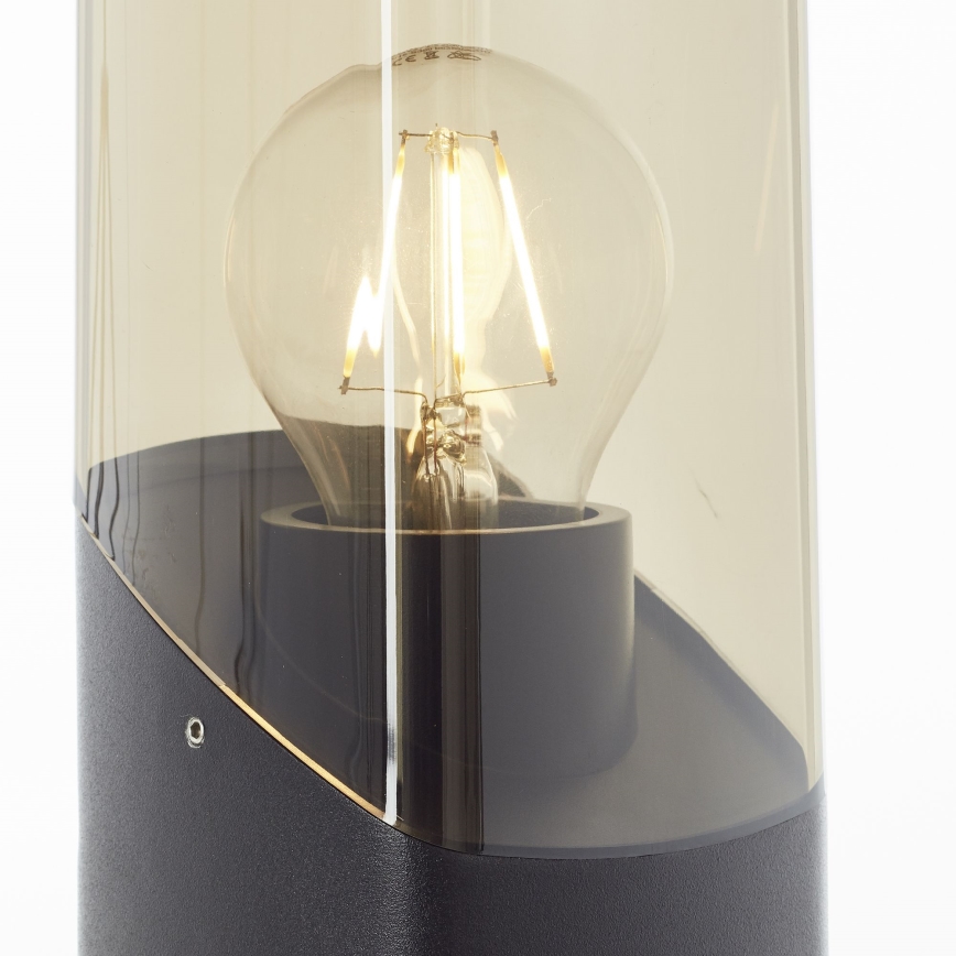 Brilliant - Lámpara de exterior MINOU 1xE27/10W/230V 60 cm IP44 negro/ahumado