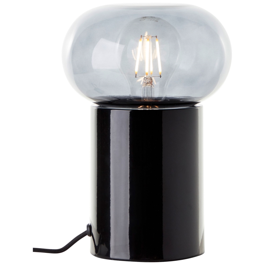 Brilliant - Lámpara de mesa KNUT 1xE27/25W/230V negro/transparente