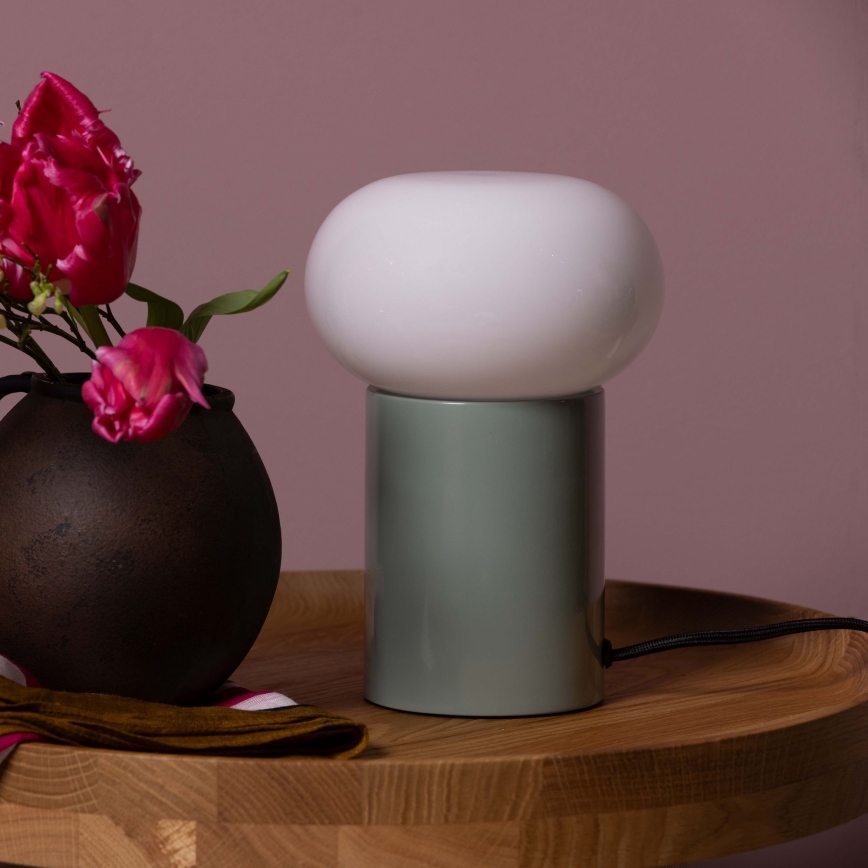 Brilliant - Lámpara de mesa KNUT 1xE27/25W/230V verde/blanco