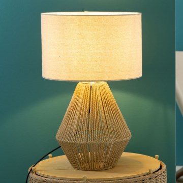 Brilliant - Lámpara de mesa LARAINE 1xE27/42W/230V beige