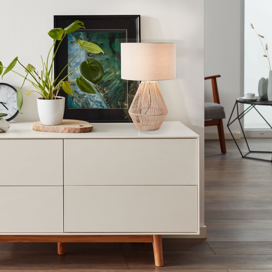 Brilliant - Lámpara de mesa LARAINE 1xE27/42W/230V beige