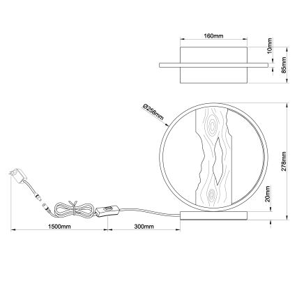 Brilliant - Lámpara de mesa LED CHAUMONT LED/7,5W/230V pino