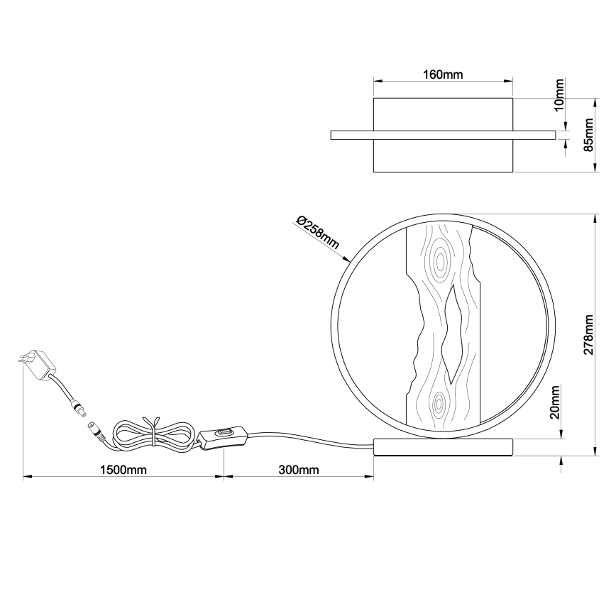 Brilliant - Lámpara de mesa LED CHAUMONT LED/7,5W/230V pino