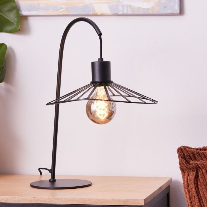 Brilliant - Lámpara de mesa LEIKA 1xE27/52W/230V negro