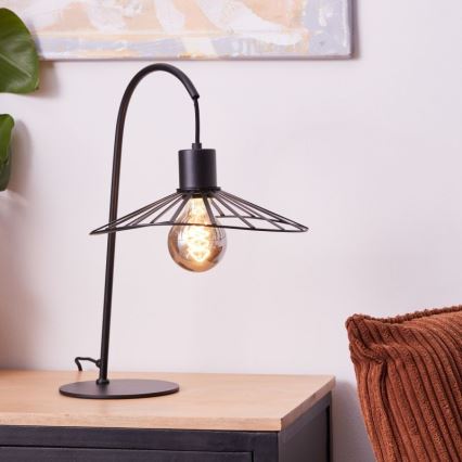 Brilliant - Lámpara de mesa LEIKA 1xE27/52W/230V negro