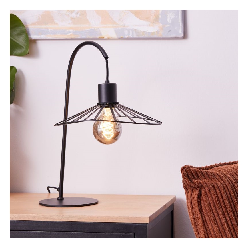 Brilliant - Lámpara de mesa LEIKA 1xE27/52W/230V negro