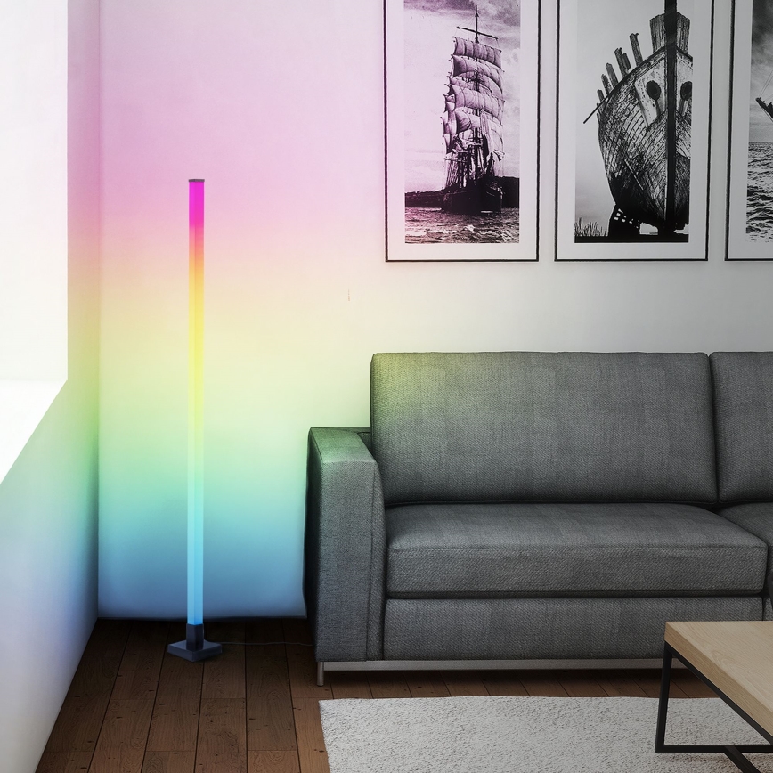 Brilliant - Lámpara de pie LED RGBW regulable NEELE LED/6,5W/230V negro + control remoto