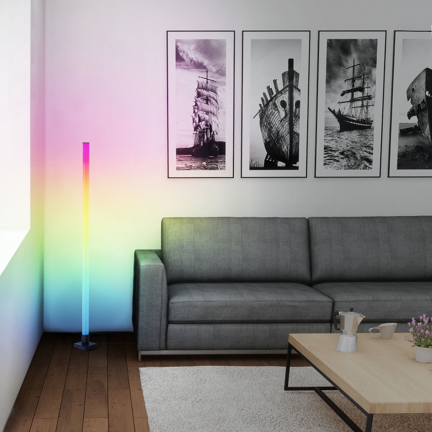 Brilliant - Lámpara de pie LED RGBW regulable NEELE LED/6,5W/230V negro + control remoto