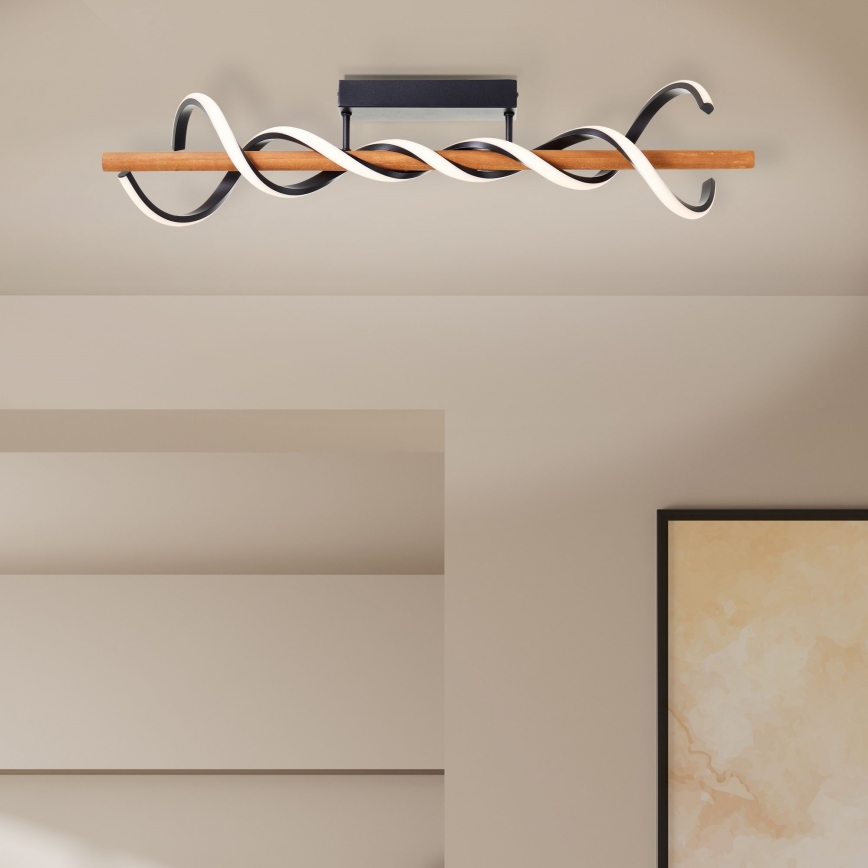 Brilliant - Lámpara de techo LED regulable AMALIA LED/38W/230V pino - FSC Certificado