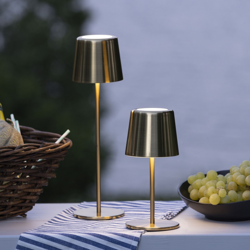Brilliant - Lámpara LED de exterior táctil regulable XAANA LED/4W/5V 3000/4000/6500K IP44 dorado