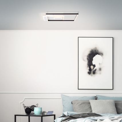 Brilliant - Plafón LED regulable IORGO LED/40W/230V 3000K 43,5x43,5 cm blanco/negro