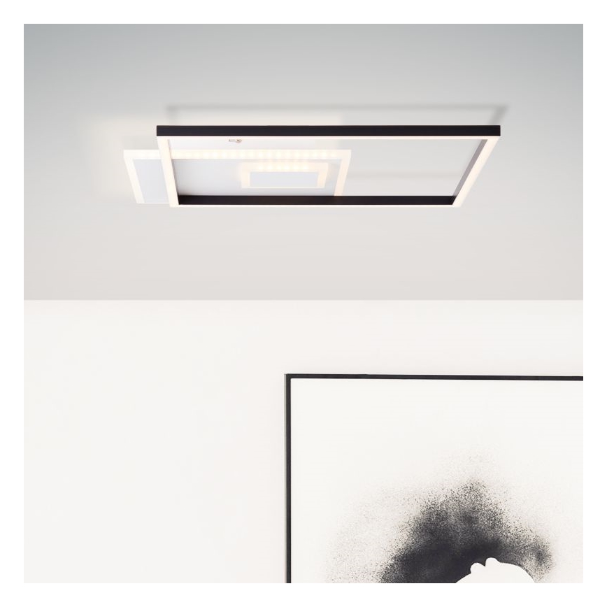 Brilliant - Plafón LED regulable IORGO LED/40W/230V 3000K 43,5x43,5 cm blanco/negro