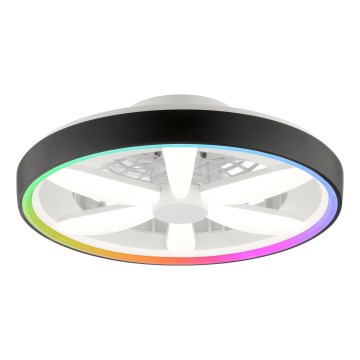Brilliant - LED RGBW Ventilador de techo regulable con luz GAIANO LED/48W/230V 2700-6500K negro + control remoto