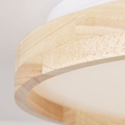Brilliant - Plafón LED ALSON LED/26W/230V 3000/4500K diá. 39,5 cm madera de caucho - FSC Certificado
