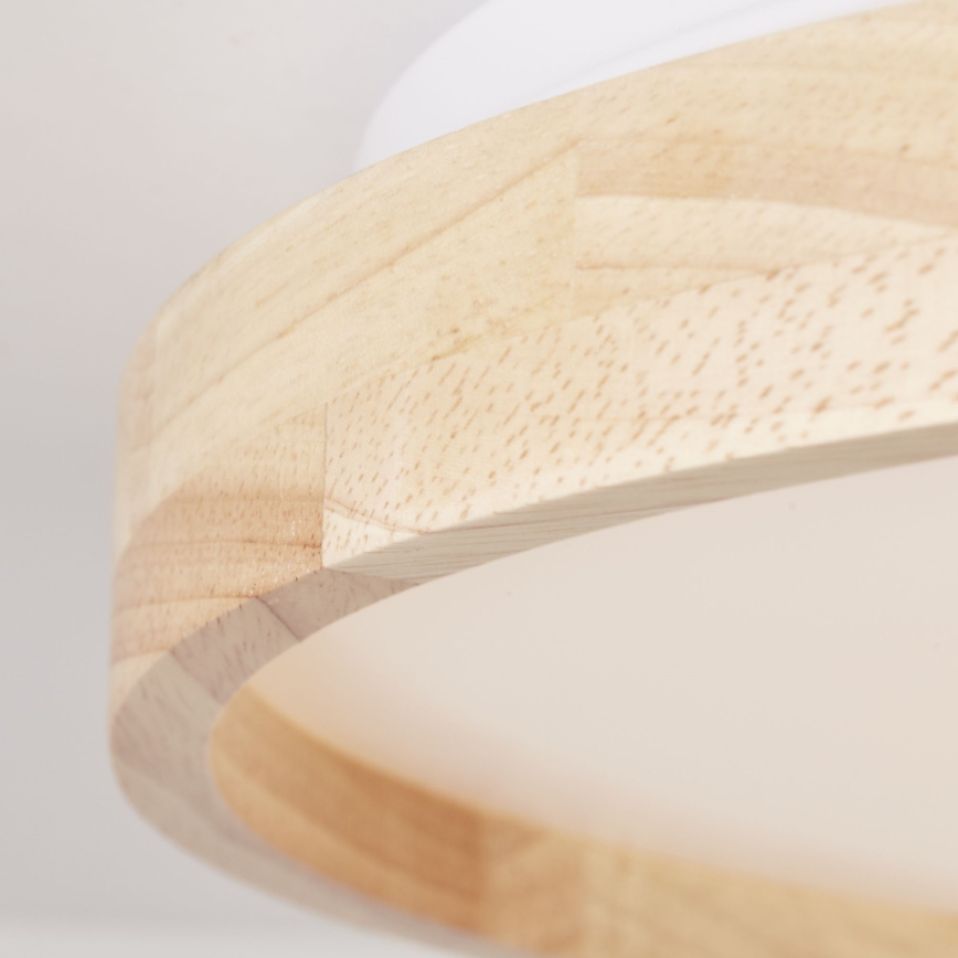Brilliant - Plafón LED ALSON LED/26W/230V 3000/4500K diá. 39,5 cm madera de caucho - FSC Certificado