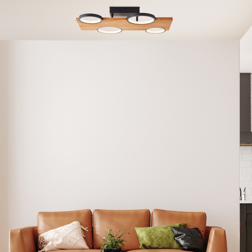 Brilliant - Plafón LED CHEESY LED/28W/230V pino - FSC Certificado