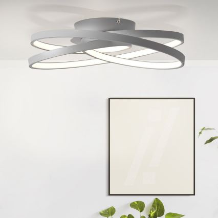 Brilliant - Plafón LED LABYRINTH LED/40W/230V diá. 39,5 cm gris
