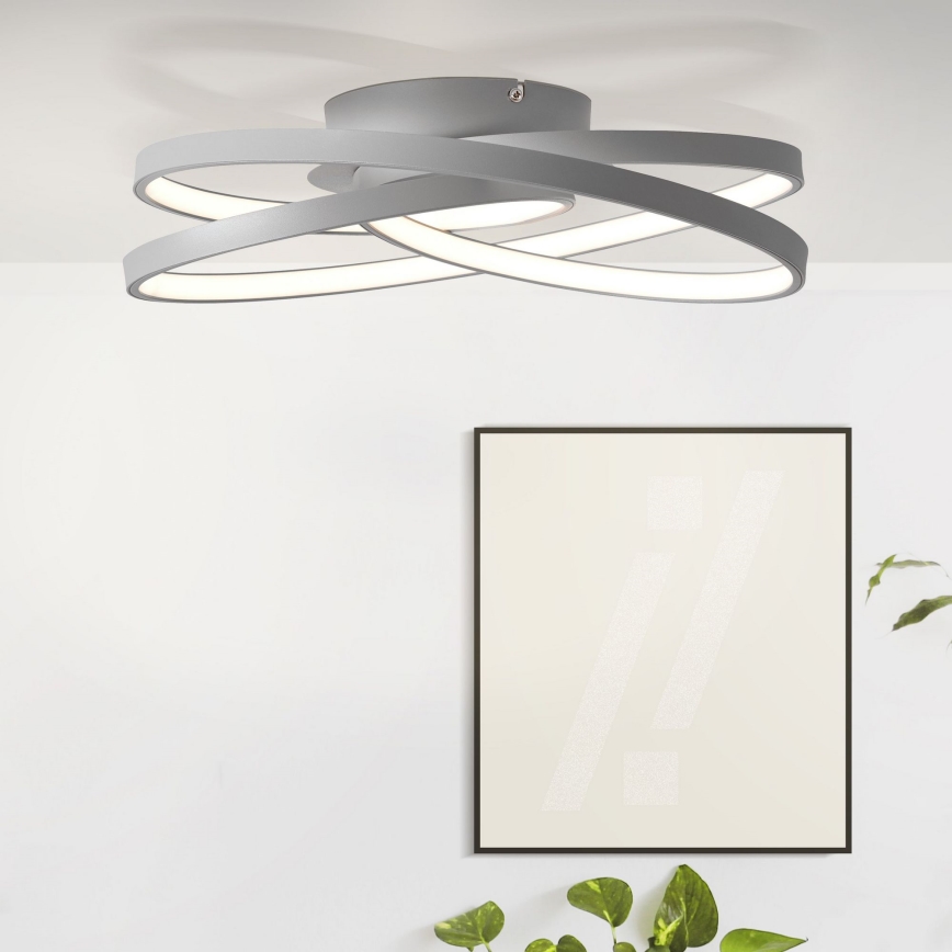 Brilliant - Plafón LED LABYRINTH LED/40W/230V diá. 39,5 cm gris